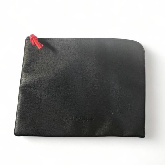 Salvatore Ferragamo Black Clutch with Red Accent - Picture 1 of 6